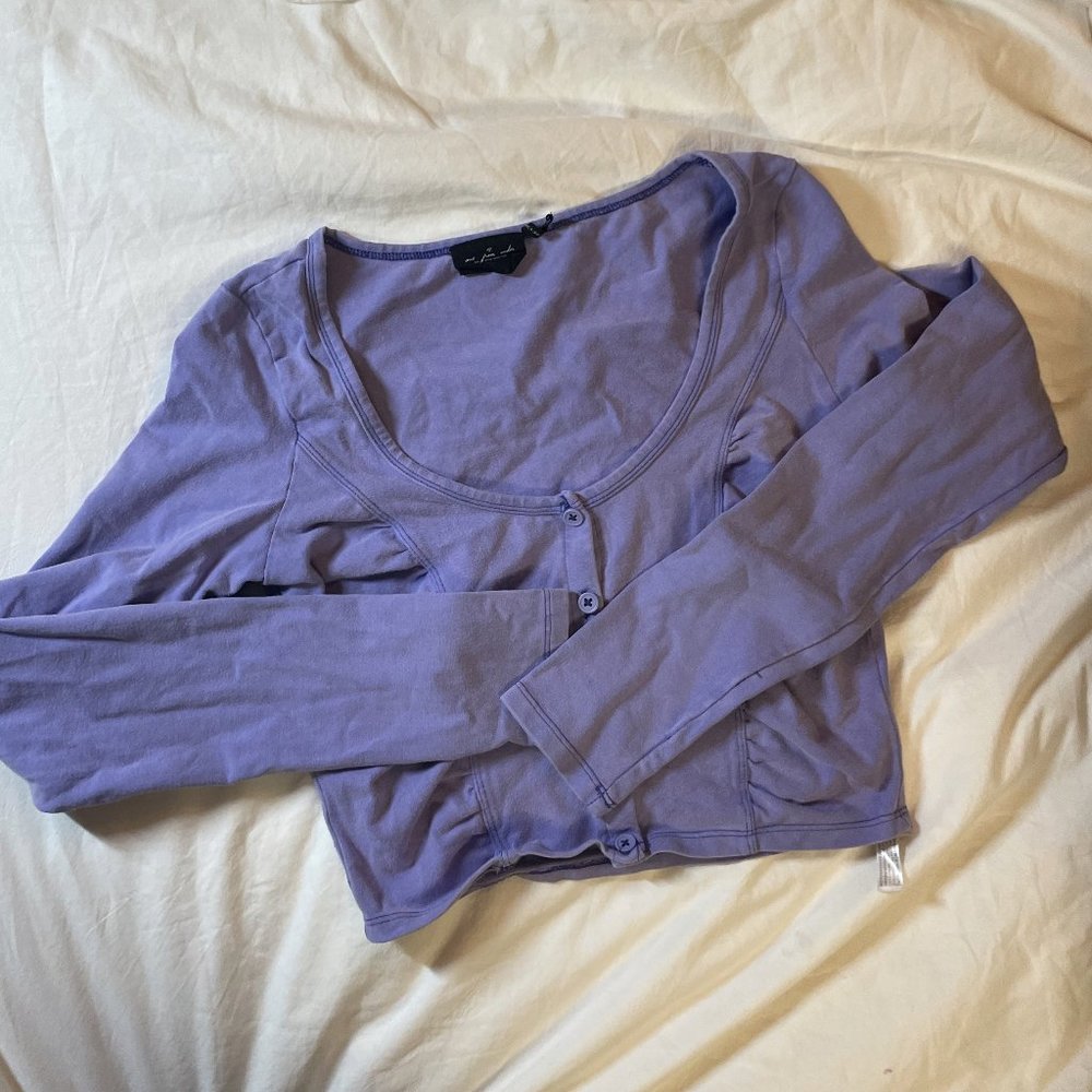 UrbanOutfitters Purple button down crop top - size M